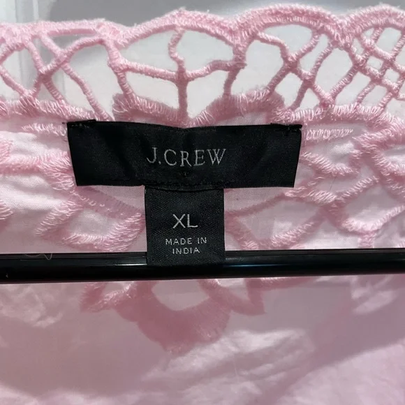 JCrew Pink Long Sleeve with Crochet Detail - Picture 4 of 8